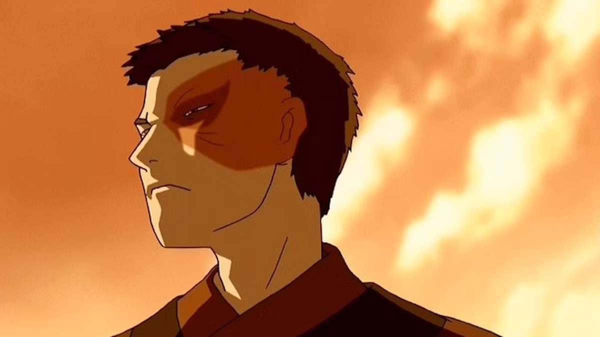 Prince Zuko glares at sunset in Avatar the Last Airbender