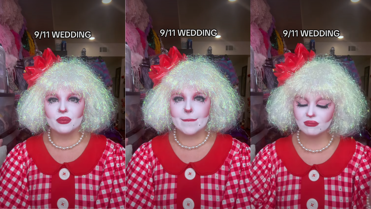 A Drag Performer Walked in a Wedding Filled with American Flags. The Theme was 911 'Never Forget.'