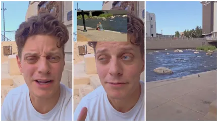 A Nevada comedian claims he watched a baby's stroller roll into the Truckee River, then saved both the baby and the mother: 'Life is a movie'