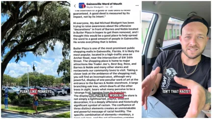 Florida Man Stumbles Upon Hyper-Specific Facebook Drama Over ‘Racist’ Monkey Decor. Then He Fires Back at the Outrage: ‘How Bad Does it Hurt’