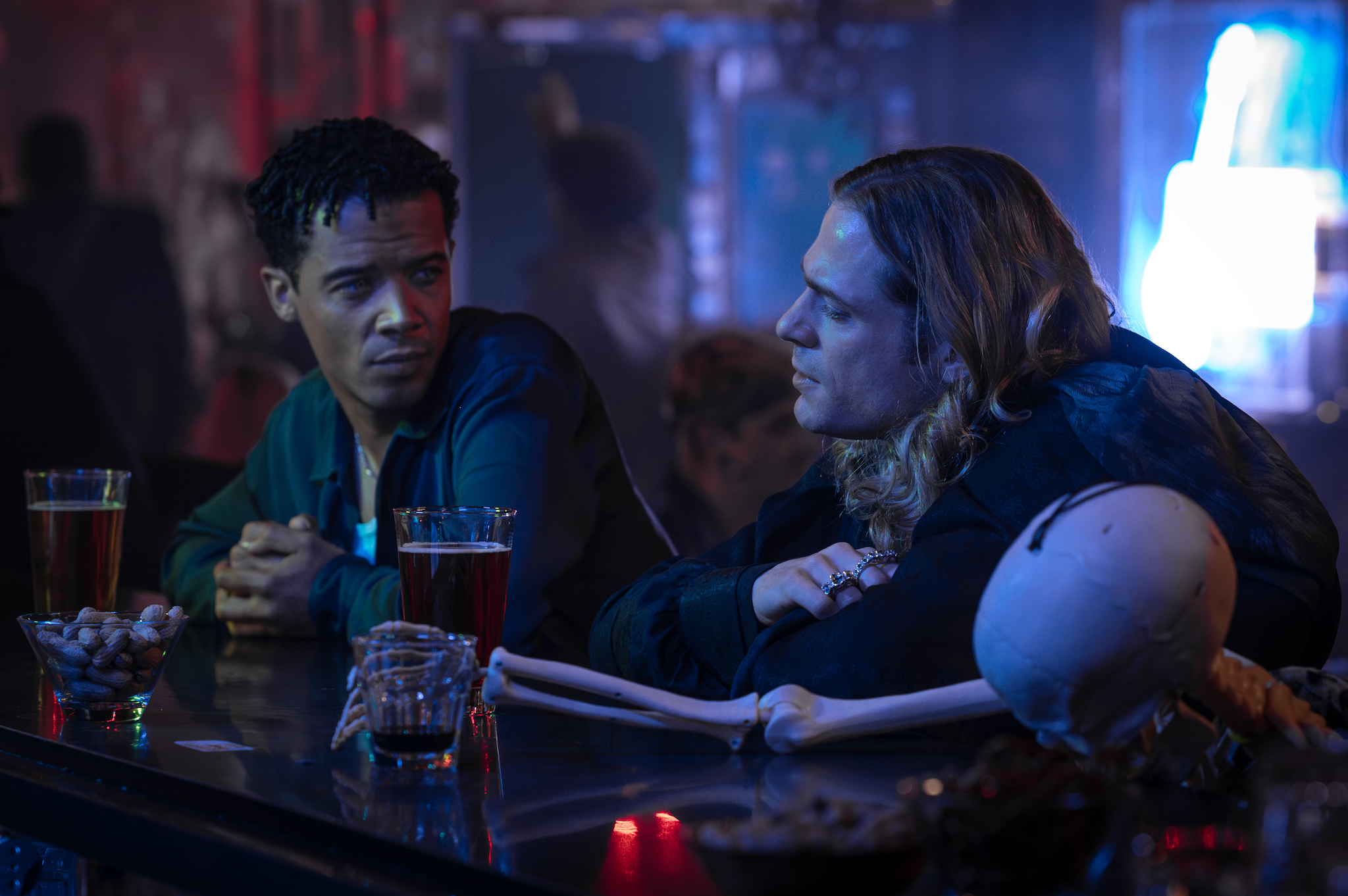 Sam Reid as Lestat De Lioncourt and Jacob Anderson as Louis De Pointe Du Lac - Anne Rice's The Vampire Lestat _ Episode 06 - Photo Credit: