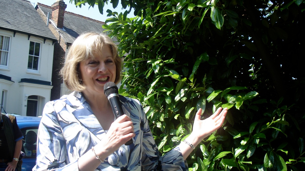 Former UK prime minister Theresa May photographed by Andrew Burdett