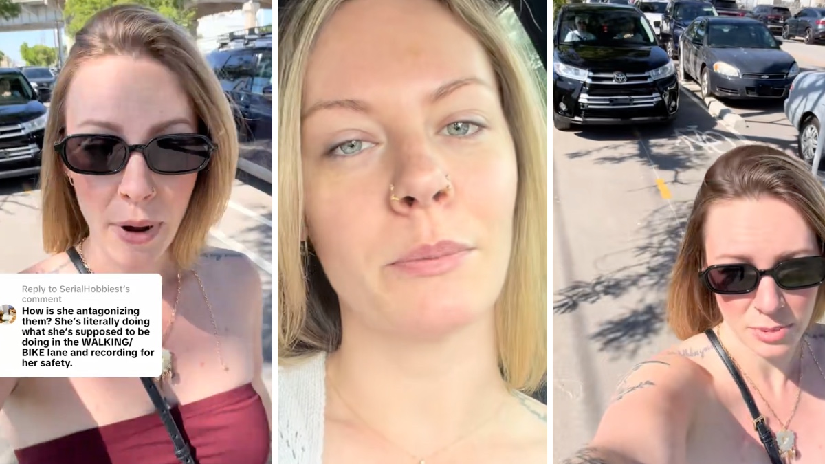 Kansas Woman Slams a Toyota That Was Stuck on a Pedestrian Lane Being Rude to Walkers and Bikers: ‘They Can't Even Get Out'