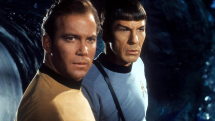 A still of Kirk and Spock from the original 'Star Trek' series