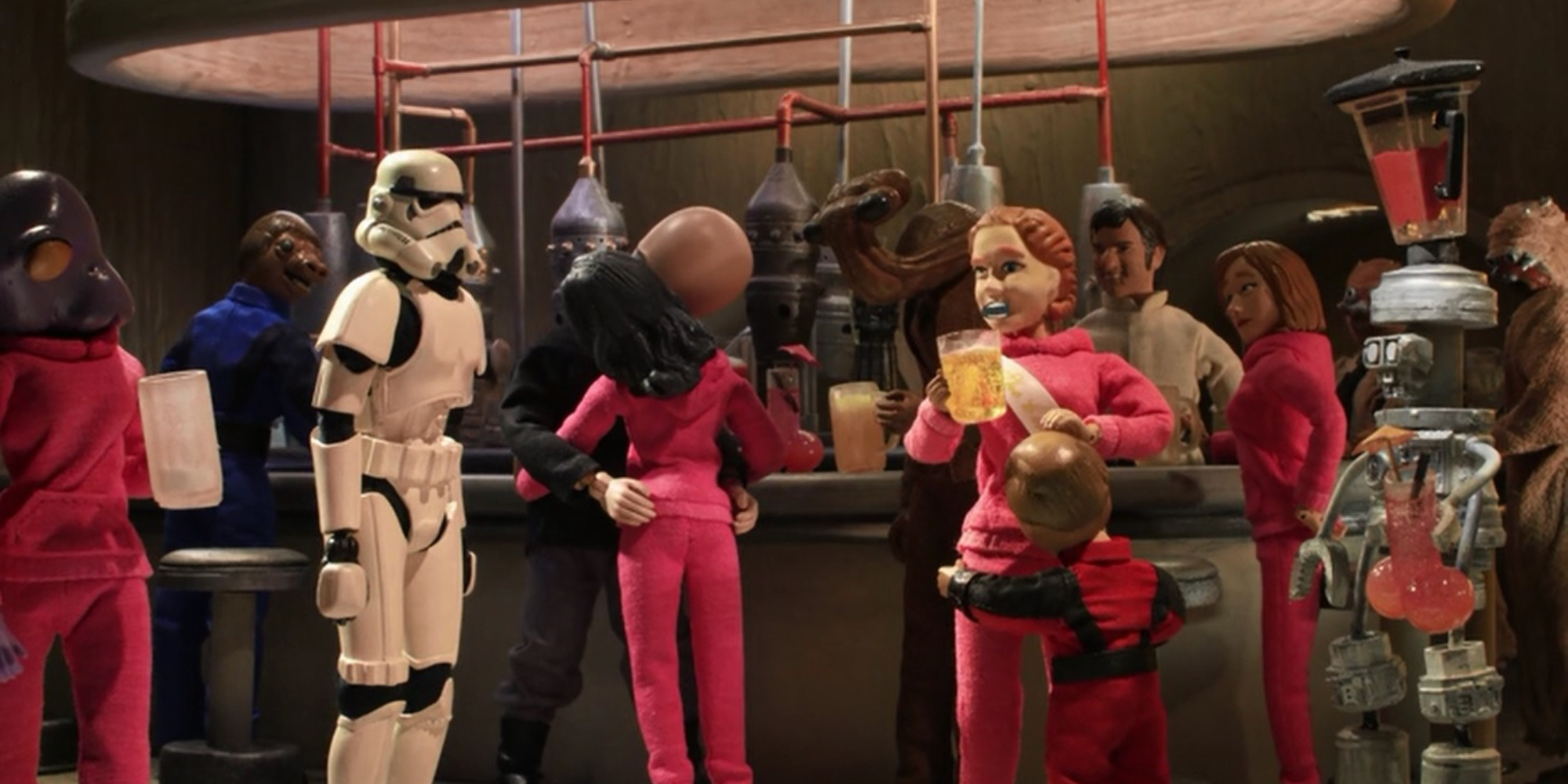 A still of a 'Star Wars' scene from "Robot Chicken"