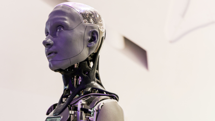 A photo of a humanoid robot