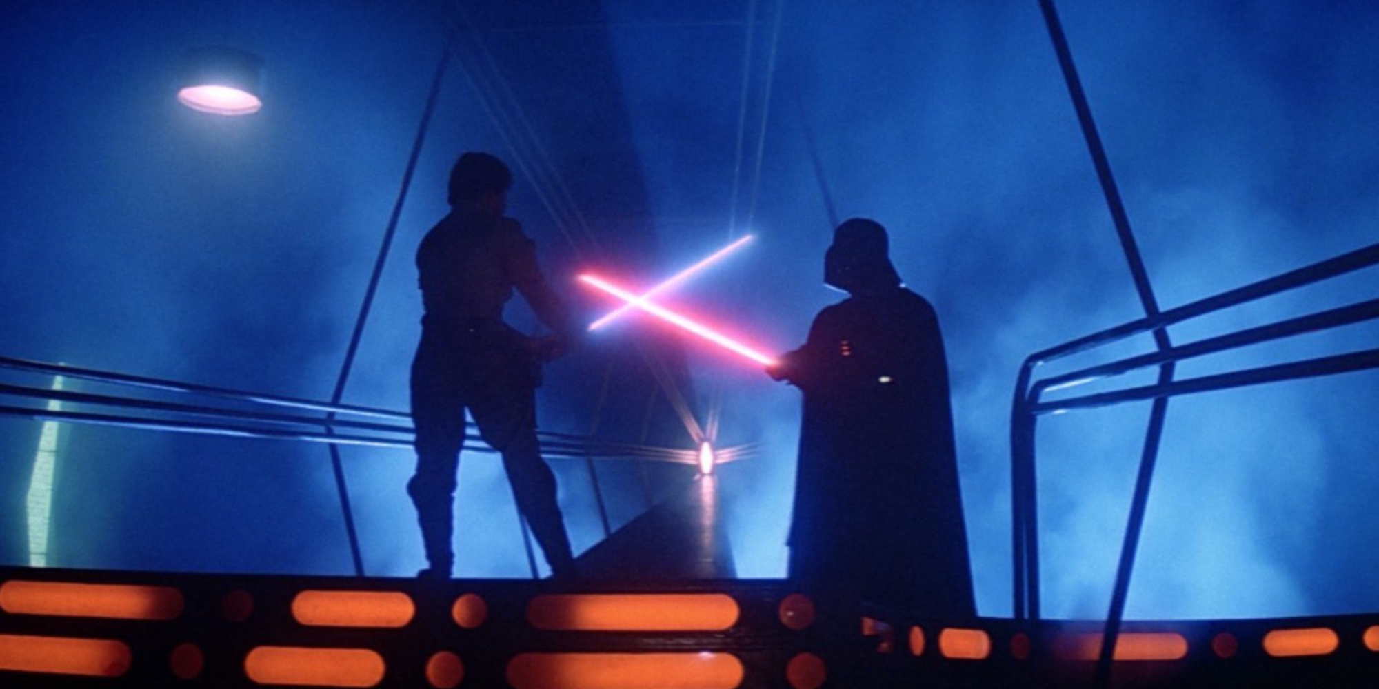 Luke Skywalker and Darth Vader battle in "The Empire Strikes Back"