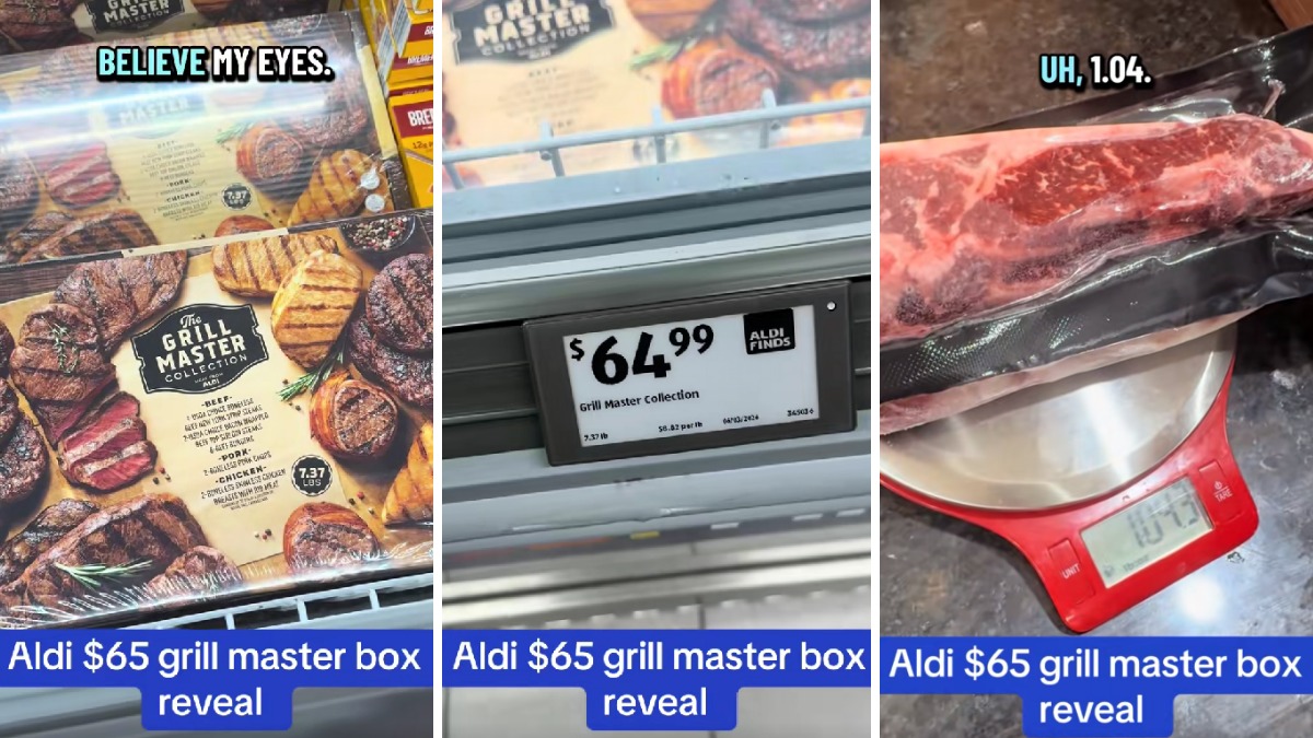 Aldi shopper brings home a 7.7-pound Grill Master Box. She can't believe the pri...