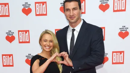 Hayden Panettiere and Wladimir Klitschko attend the Ein Herz Fuer Kinder Gala 2013 at Flughafen Tempelhof on December 7, 2013 in Berlin, Germany. (Photo by Luca Teuchmann/Getty Images)