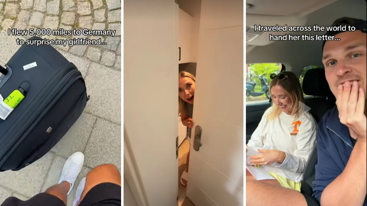 Nashville man flies 5,000 miles to Germany to surprise his girlfriend. She was like, 'why are you here': 'This is a big deal'