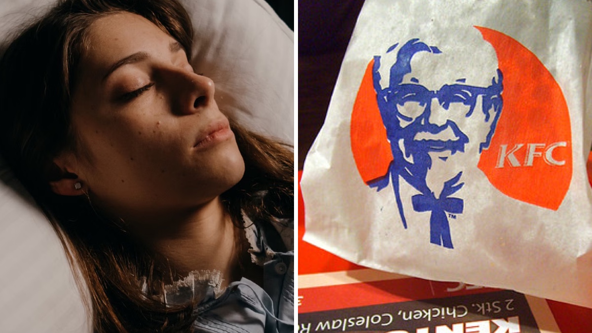 Sleeping Woman, KFC wrapper, Image by viZZZual.com, CC BY 2.0., Image by Polina on Pexels.
