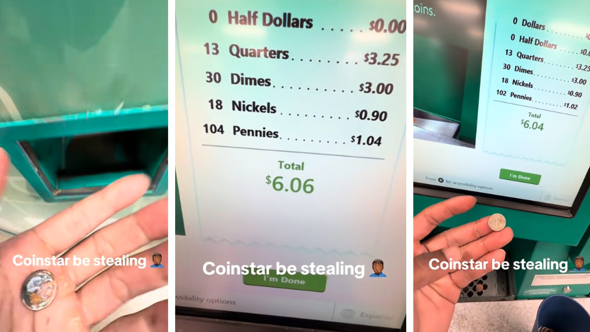 Tway tests a Coinstar Kiosk | Images courtesy of @__tway / TikTok