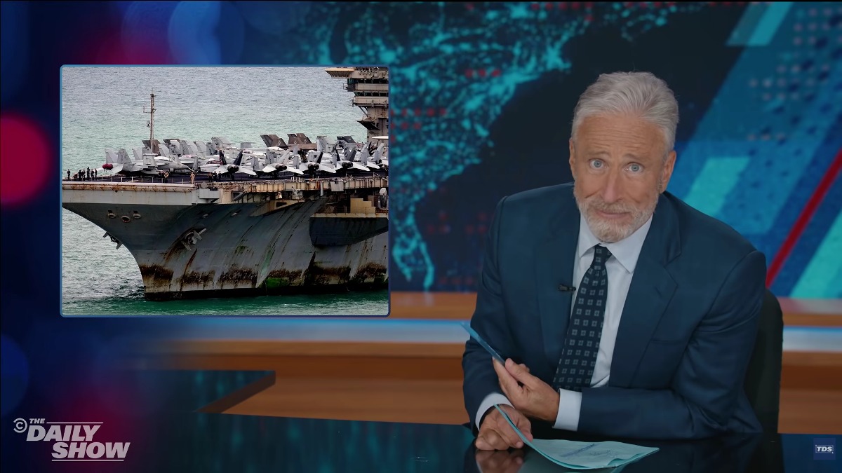 Jon Stewart returns to show how the crumbling USS Abraham Lincoln is the ultimate metaphor for the Trump presidency