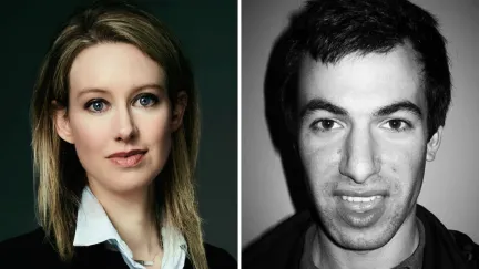 Elizabeth Holmes, Nathan Fielder, Image by CleftClips, CC BY 2.0, Image by Tali Mackay at English Wikipedia, CC BY-SA 4.0.