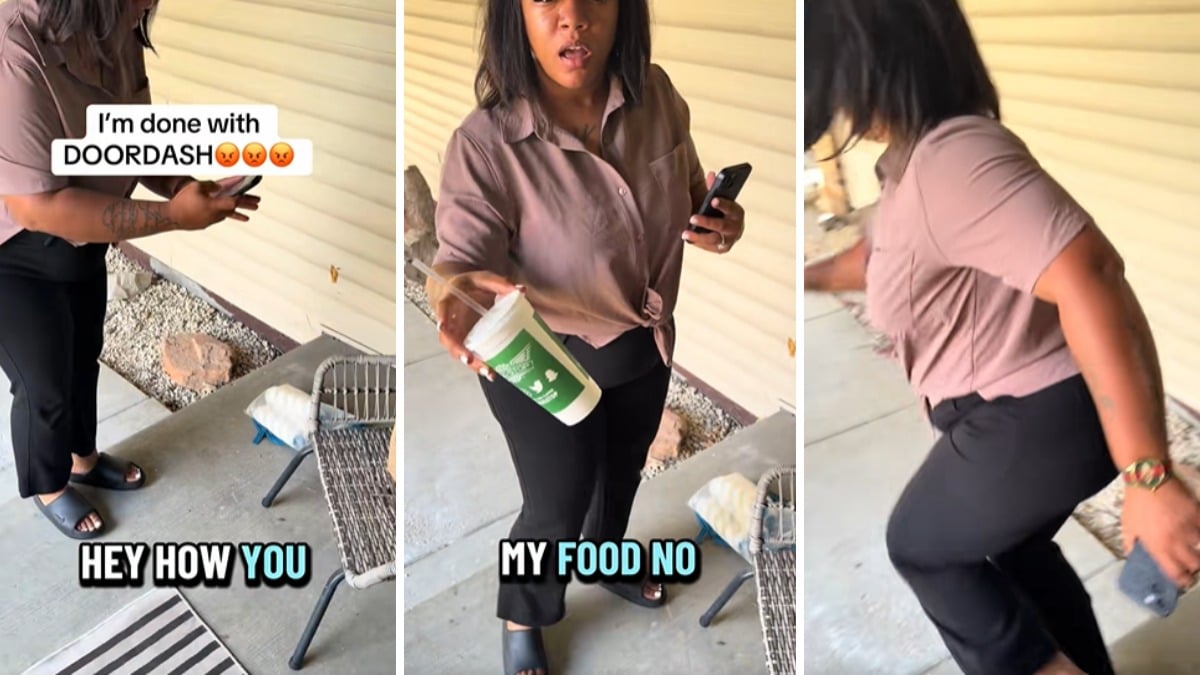Woman Confronts DoorDash Driver Over Partly Eaten Food