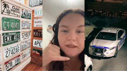 Woman loses her license plate. She reports it to the police, and then he gets nosy about her job ‘You’re doing this on company time’