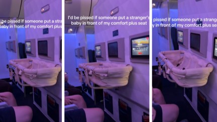 Screenshot from TikTok's @looselipssavetrips about a Delta flight.