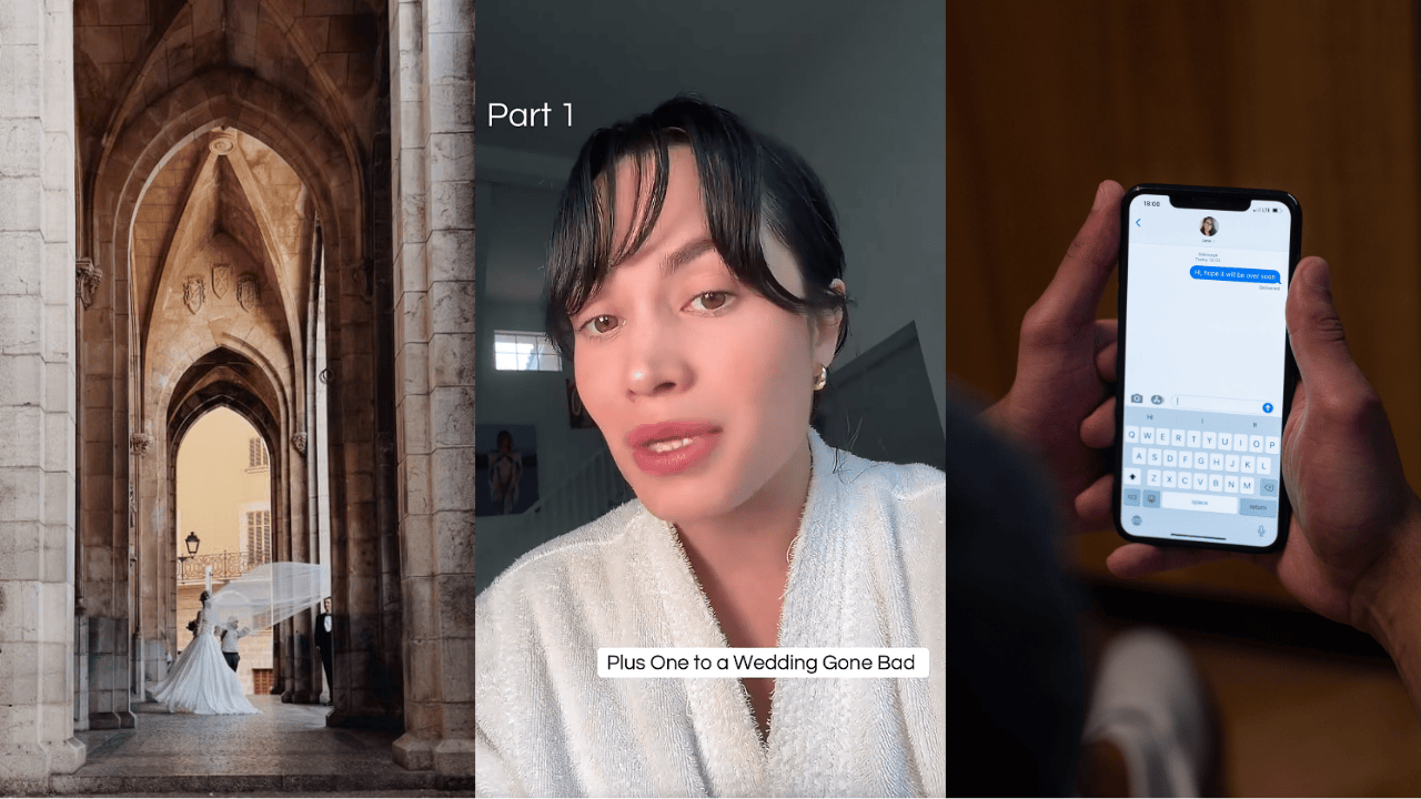 After being invited to a wedding in Italy as a plus one, she ended up ditching her date after discovering his suspicious contacts on his phone