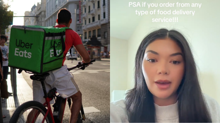 After her Uber Eats arrived, her dog went ballistic at the door. There were two delivery drivers