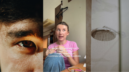 Australian woman catches her housemate spying through the bathroom door, and the collection he left behind is truly depraved