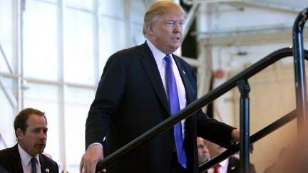 Trump Going Up Stairs