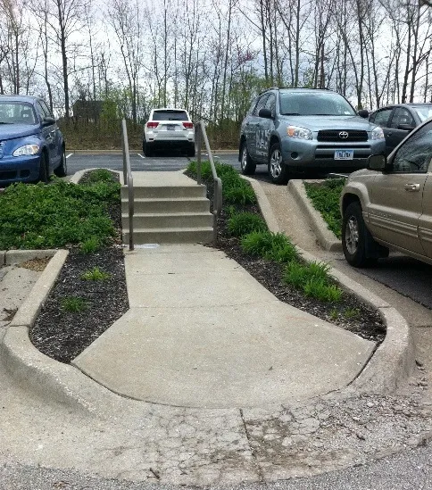 Handicap Ramp Leads to Stairs