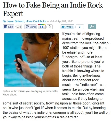 How To Pretend To Be An Indie Rock Expert