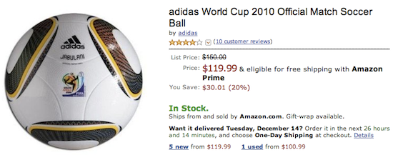 adidas World Cup 2010 Official Match Soccer Ball