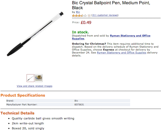 Bic Crystal Ballpoint Pen