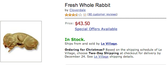 Fresh Whole Rabbit
