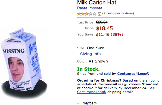 Milk Carton Hat